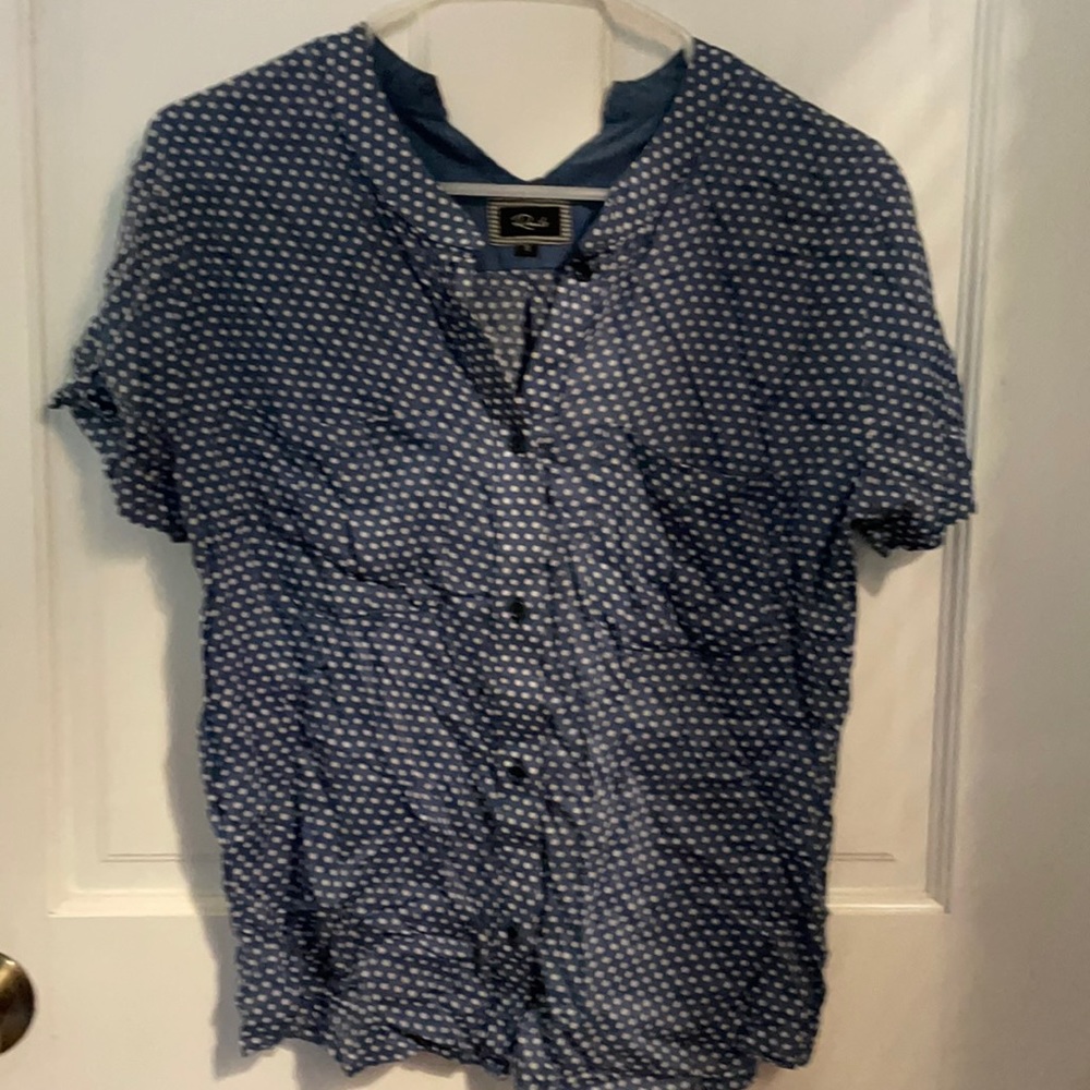 Rails Polka Dotted Short Sleeve Button Down Shirt - image 1